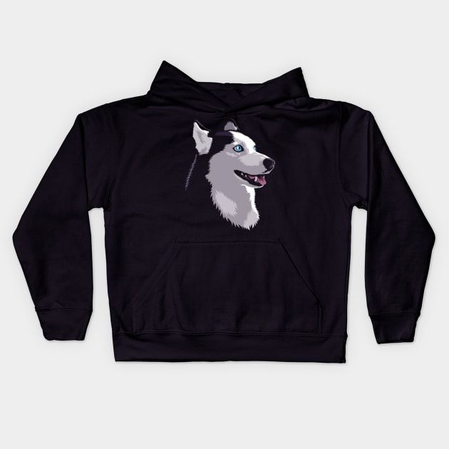 Siberian husky Kids Hoodie by albertocubatas